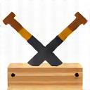 Icona stilizzata di martello e scalpello, metafora dell'abilità artigianale.