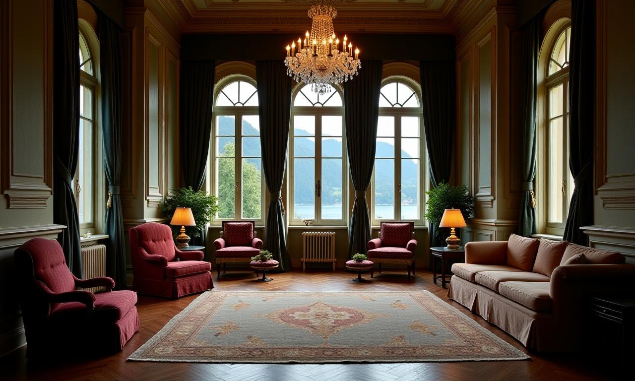 Eleganti interni di una villa storica sul Lago di Como, con arredi classici restaurati e comfort moderni.